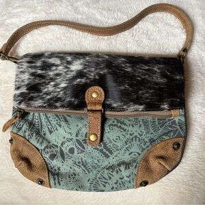 Myra Bag Cowhide Canvas/Leather Patterned purse Bag